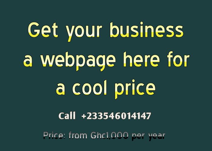 Get affordable webpage or website for your business in Ghana - Accra, Kumasi, Tamale, Takoradi etc.